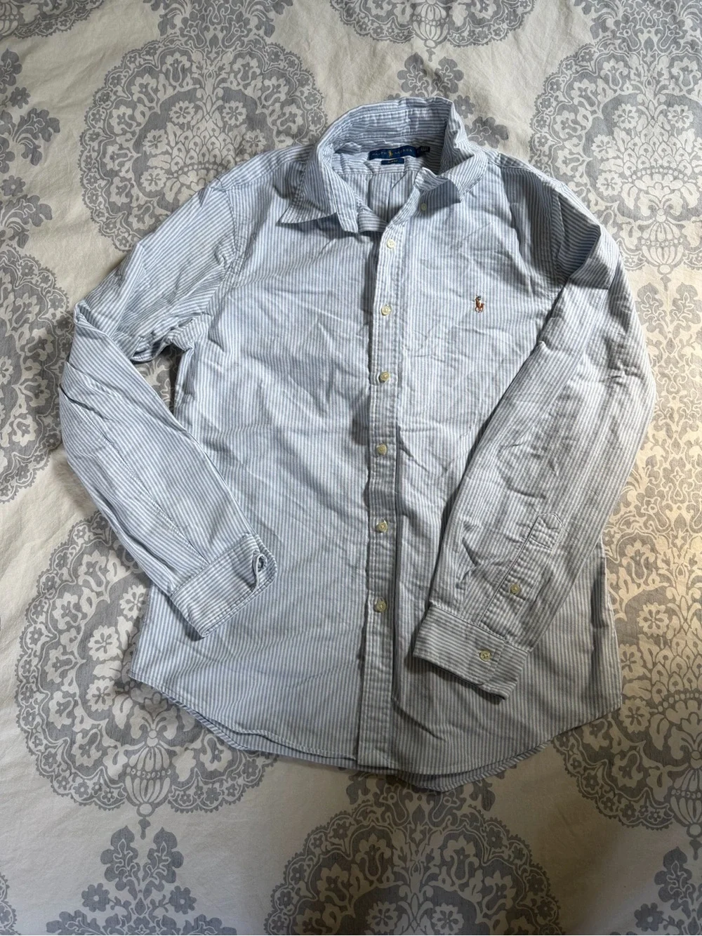 Polo by Ralph Lauren Light Blue & White Striped Button-Down Shirt